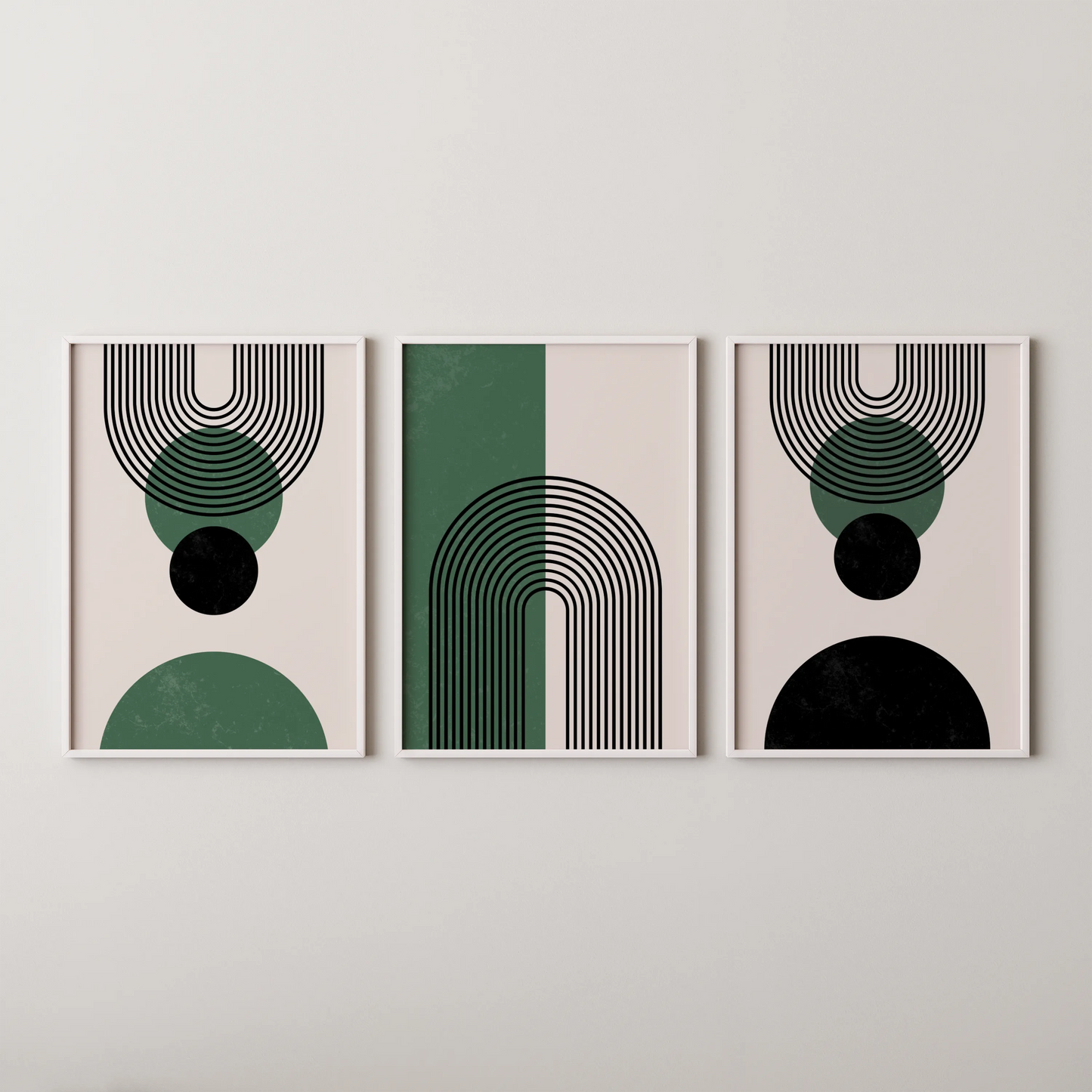 Boho Lines IV, Set of 3, Modern Wall Art, Mid Century Modern