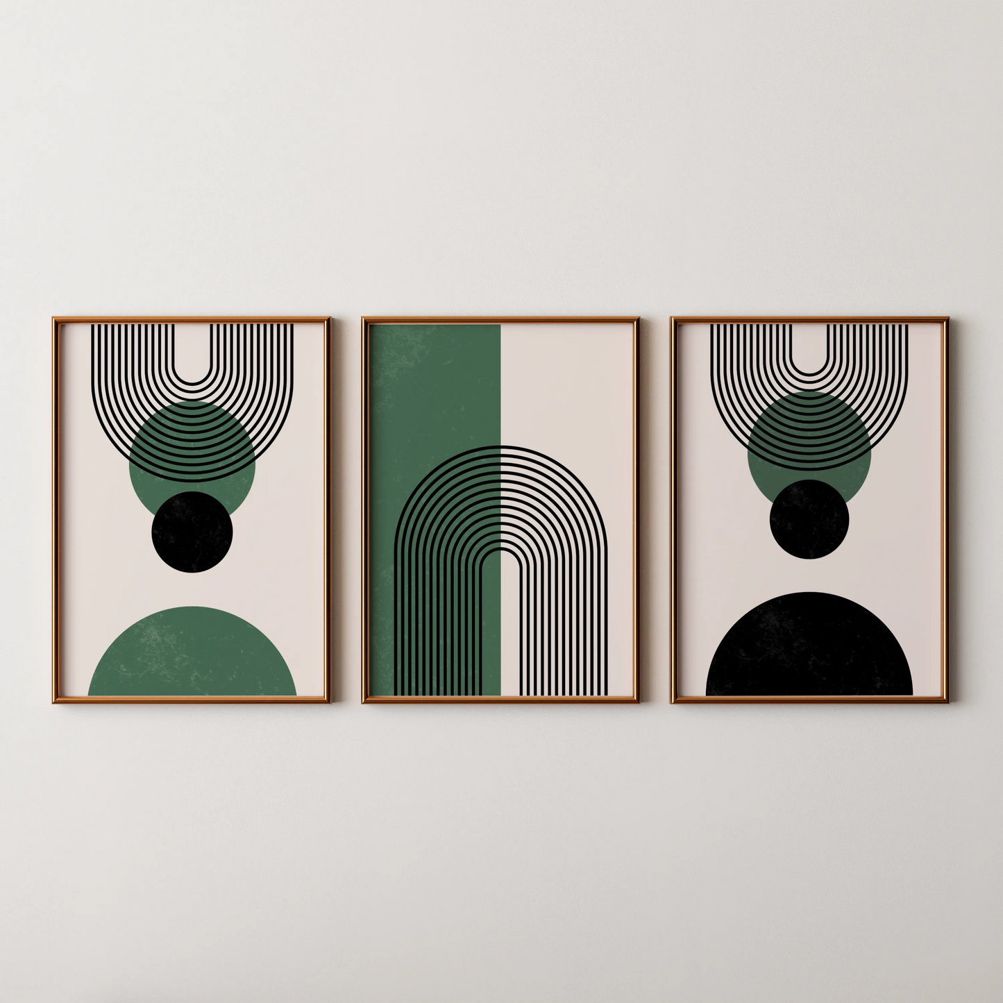 Boho Lines IV, Set of 3, Modern Wall Art, Mid Century Modern