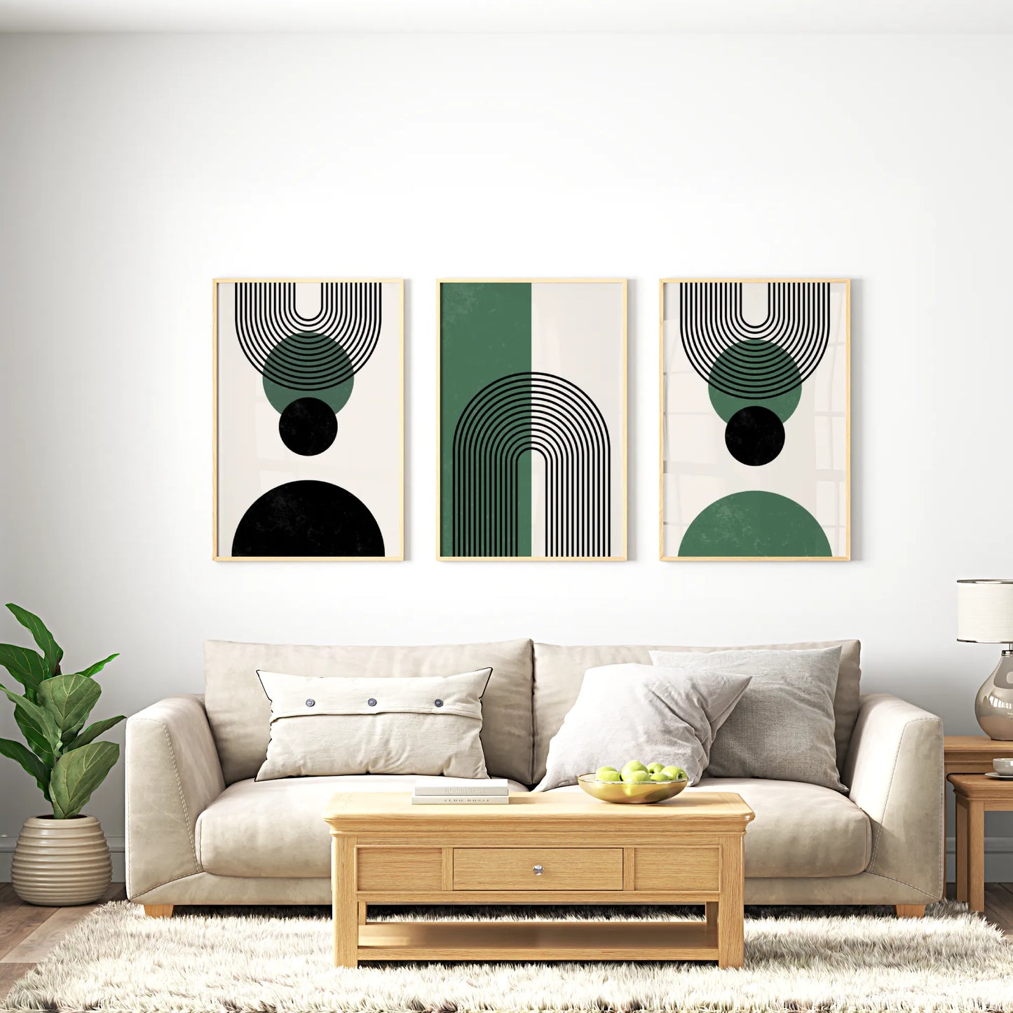 Boho Lines IV, Set of 3, Modern Wall Art, Mid Century Modern