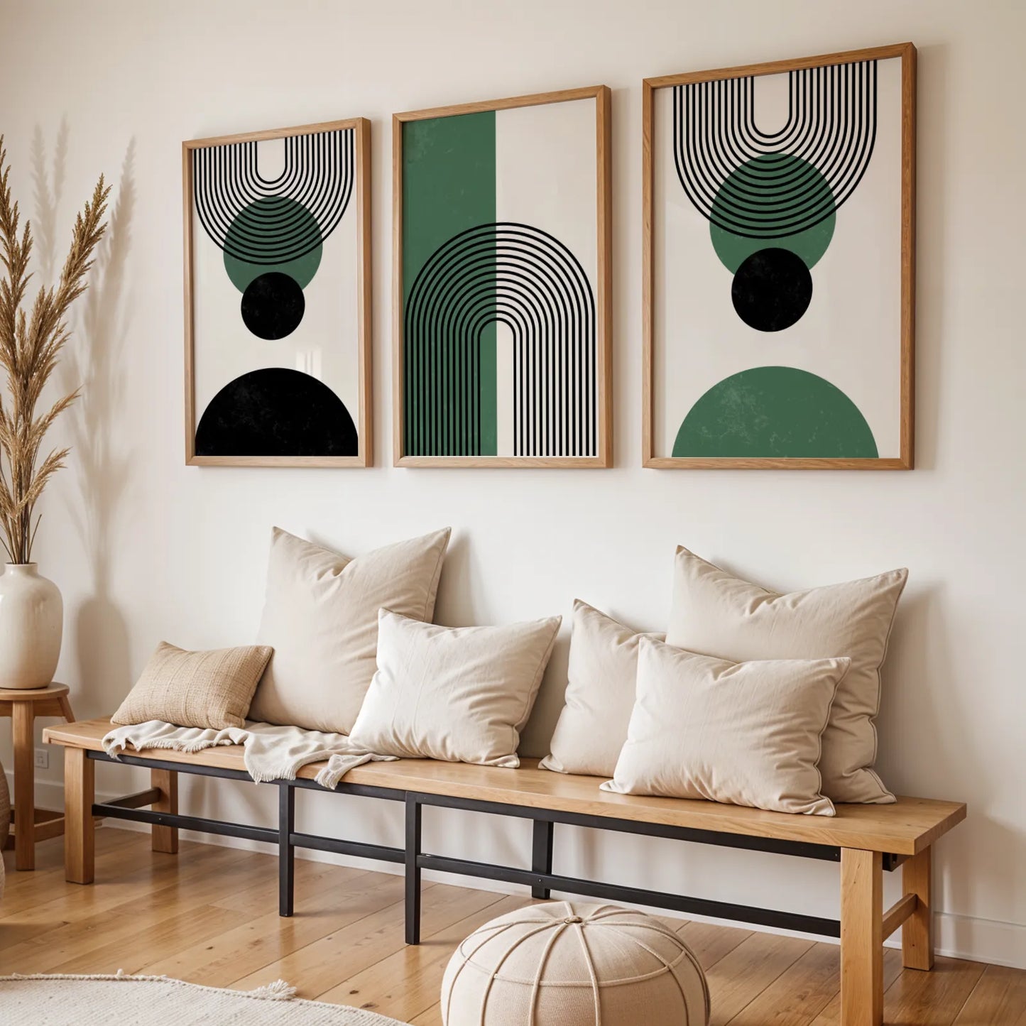 Boho Lines IV, Set of 3, Modern Wall Art, Mid Century Modern