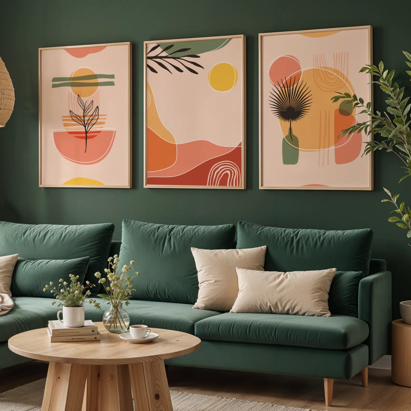 Boho Patterns, Set of 3, Modern Wall Art, Mid Century Modern