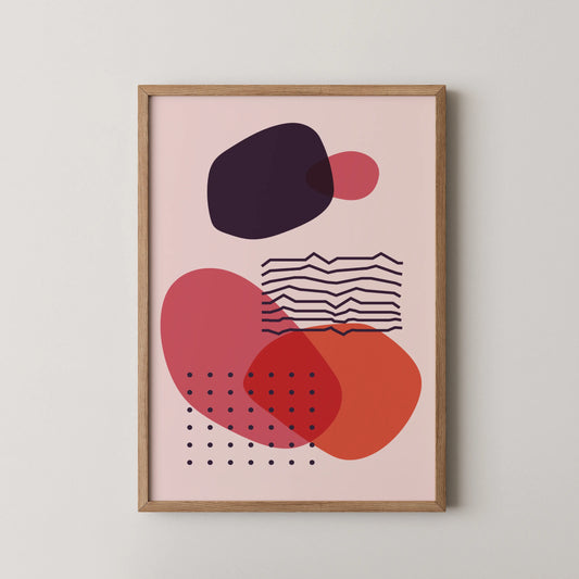 Bold Abstract Shapes, Balance, Mid Century Modern, Wall Painting
