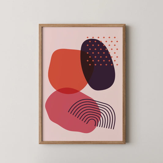 Bold Abstract Shapes, Balance, Mid Century Modern, Wall Painting