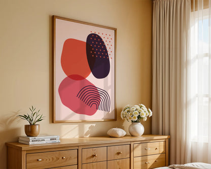 Bold Abstract Shapes, Balance, Mid Century Modern, Wall Painting