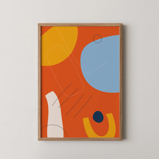 Bold Minimal Artwork, Modern Colorful Abstract, Wall Painting