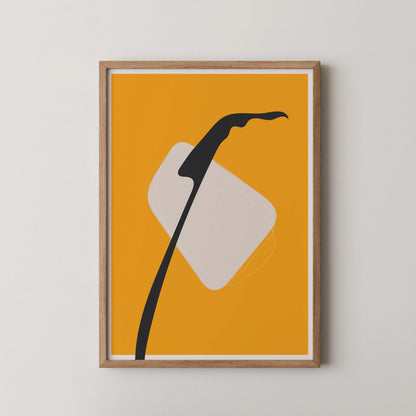 Bold Minimal Leaf I, Modern Colorful Abstract, Wall Painting