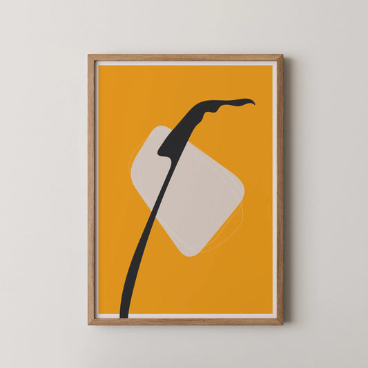 Bold Minimal Leaf I, Modern Colorful Abstract, Wall Painting