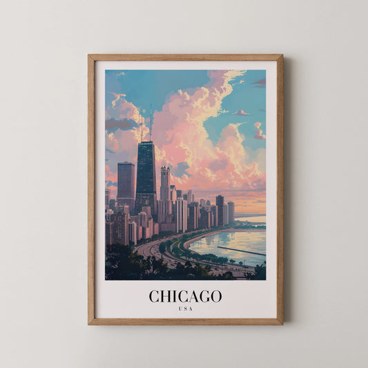 Chicago, USA, City Print
