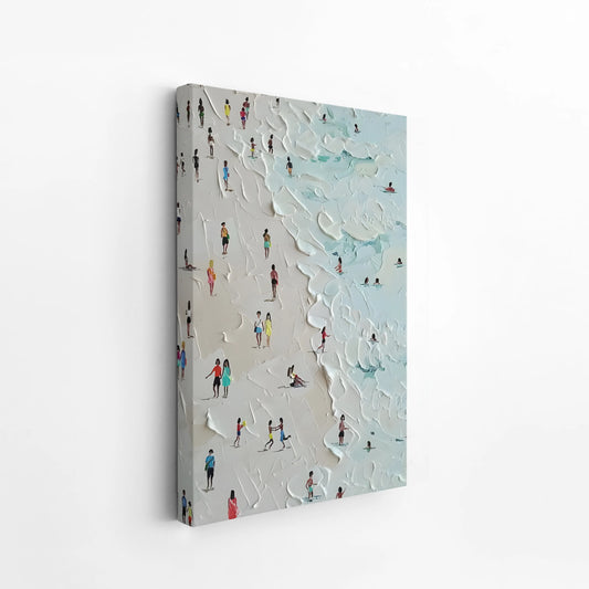 Crowd On Beach, Modern Minimal, Abstarct Wall Painting