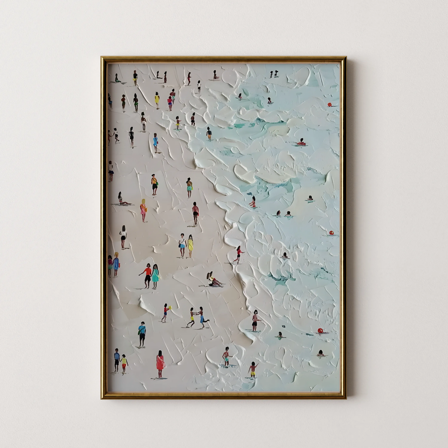 Crowd On Beach, Modern Minimal, Abstarct Wall Painting