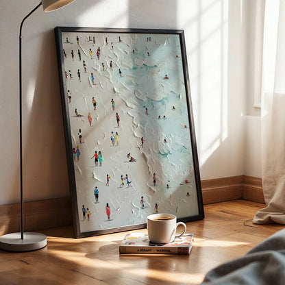 Crowd On Beach, Modern Minimal, Abstarct Wall Painting