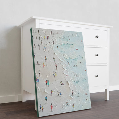 Crowd On Beach, Modern Minimal, Abstarct Wall Painting