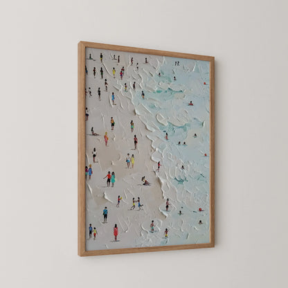 Crowd On Beach, Modern Minimal, Abstarct Wall Painting