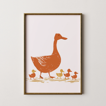 Duck & duckling - Nursery Prints