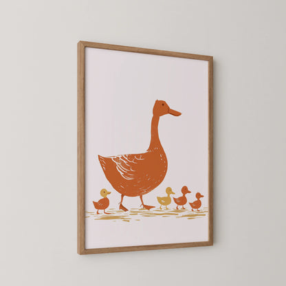 Duck & duckling - Nursery Prints
