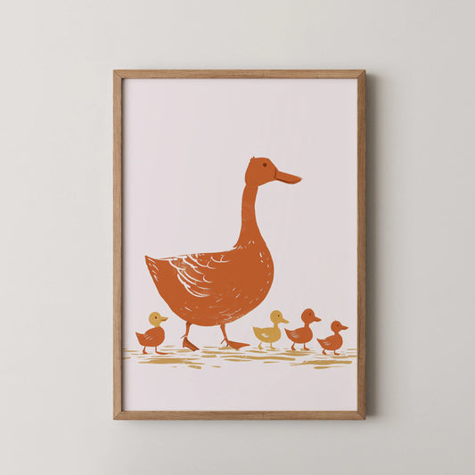 Duck & duckling - Nursery Prints