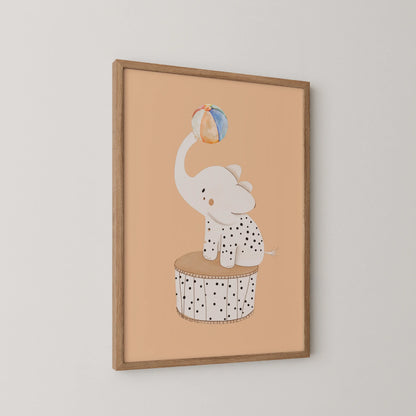 Elephant on stool - Nursery Prints