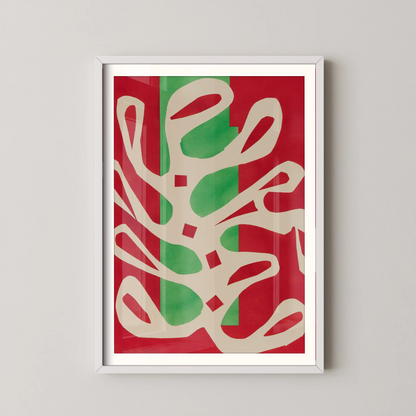 Algue blanche sur fond rouge et vert by Henri Matisse (1947)
