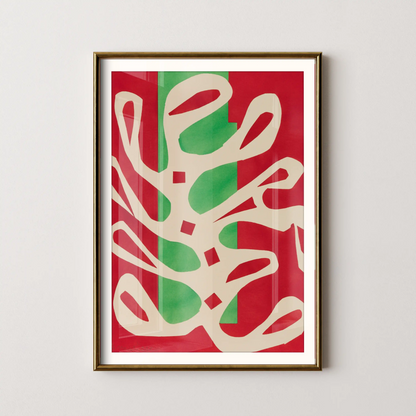Algue blanche sur fond rouge et vert by Henri Matisse (1947)