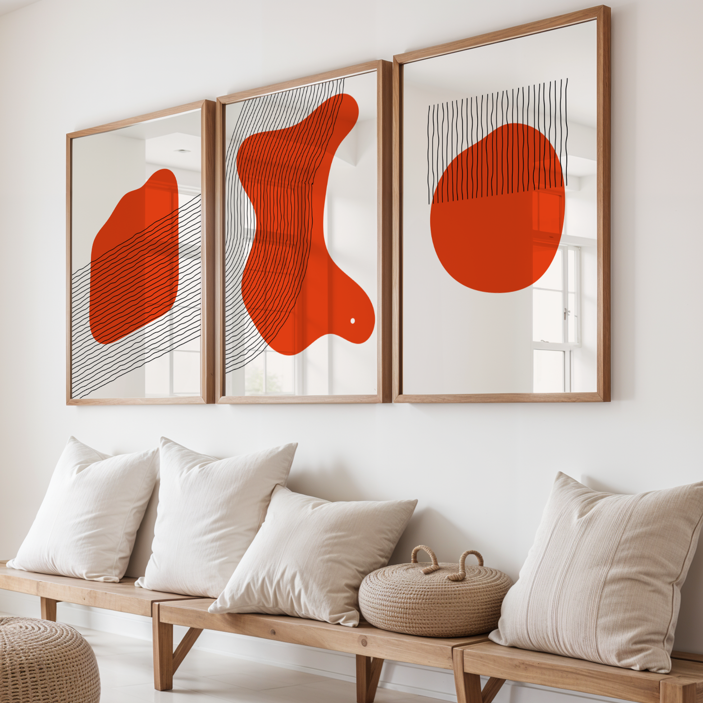 MInimal Pattern III, Set of 3, Modern Abstarct Painting