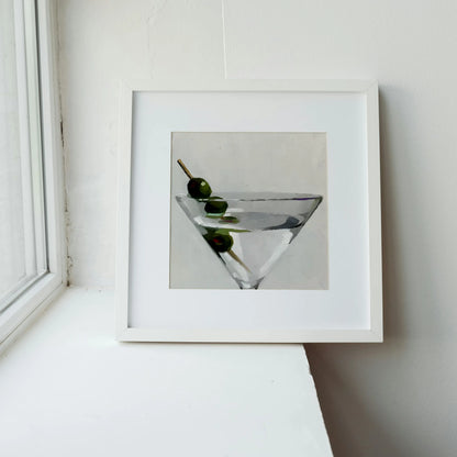 Martini With Olives, Black & White Mid Century Modern, Boho Art Prints