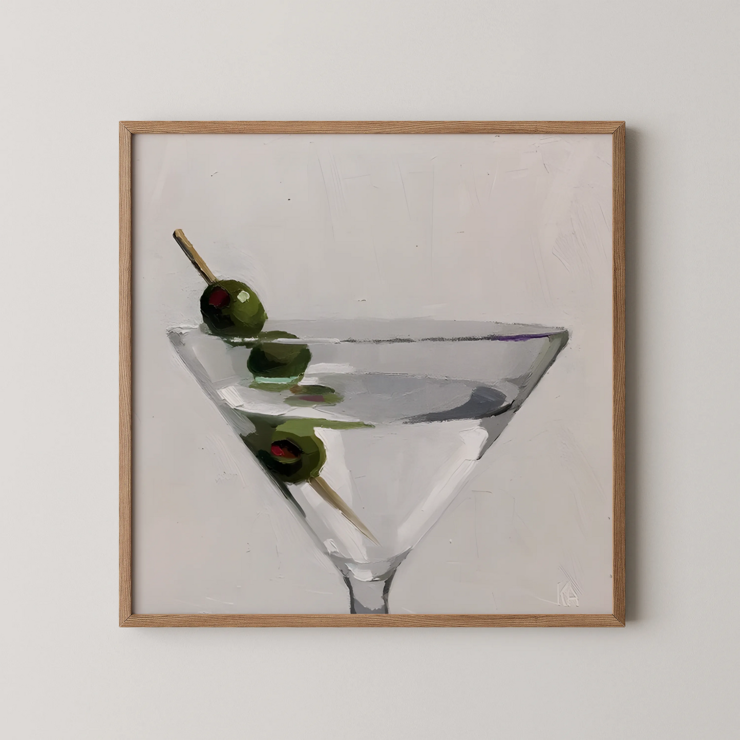 Martini With Olives, Black & White Mid Century Modern, Boho Art Prints