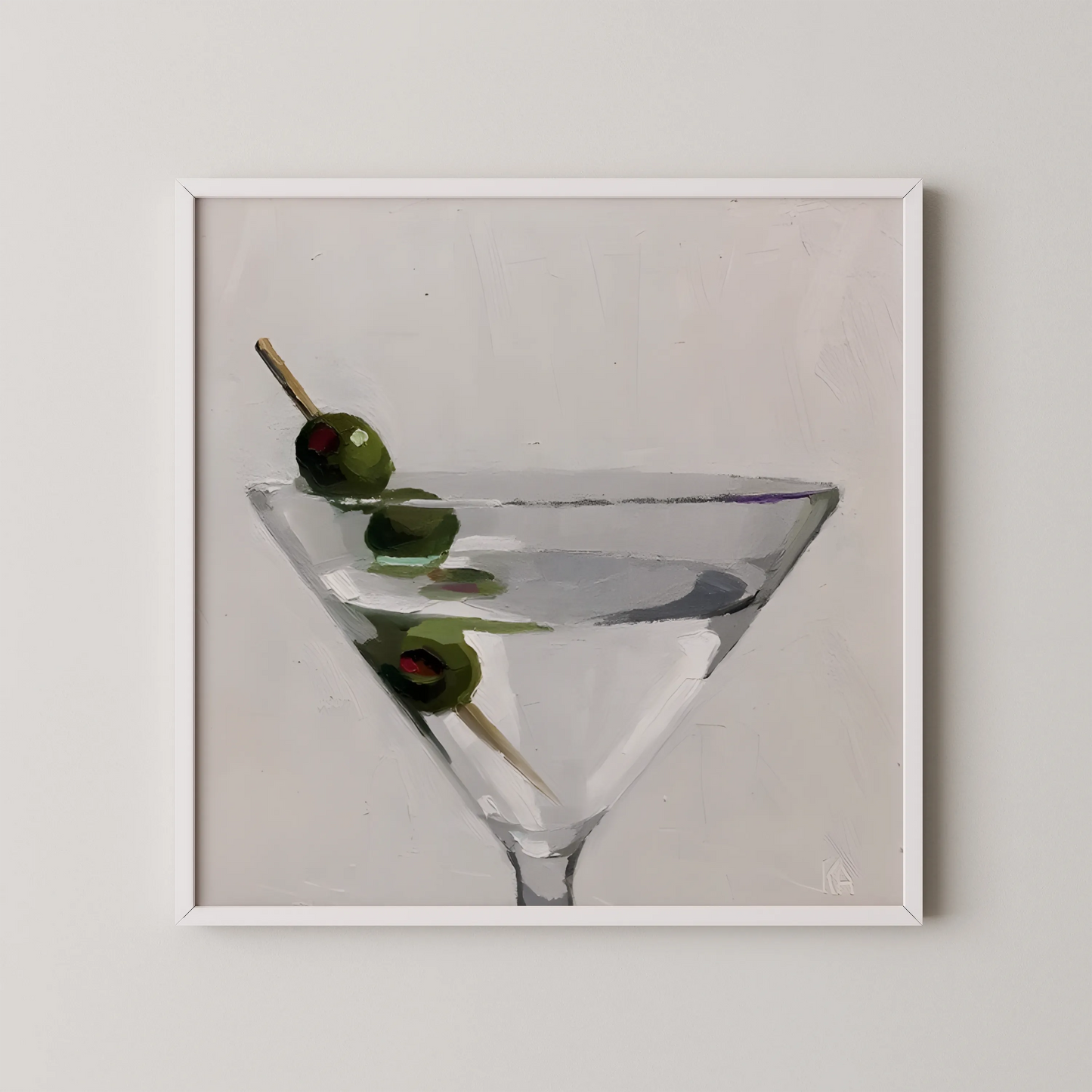 Martini With Olives, Black & White Mid Century Modern, Boho Art Prints