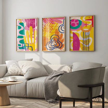 Maximalist Modern Abstarct Shapes II, Set of 3