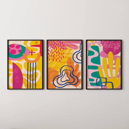 Maximalist Modern Abstarct Shapes II, Set of 3