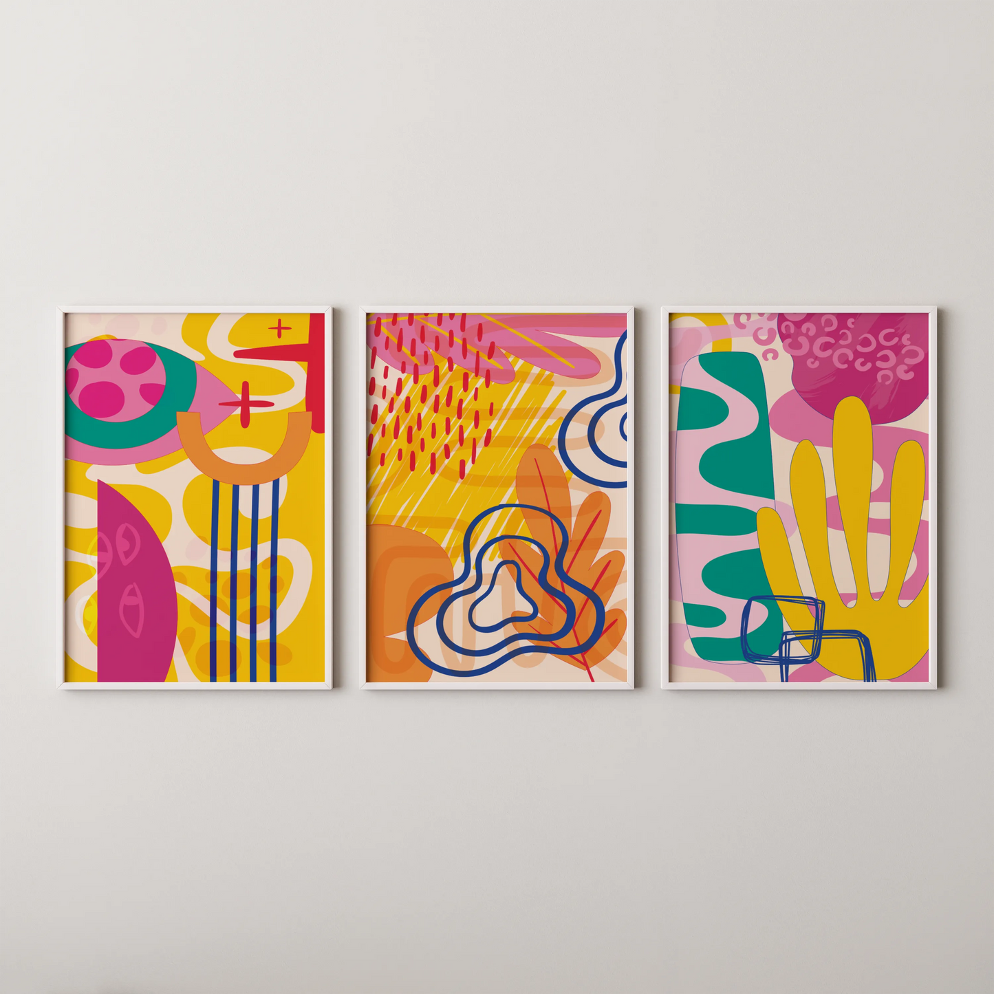 Maximalist Modern Abstarct Shapes II, Set of 3