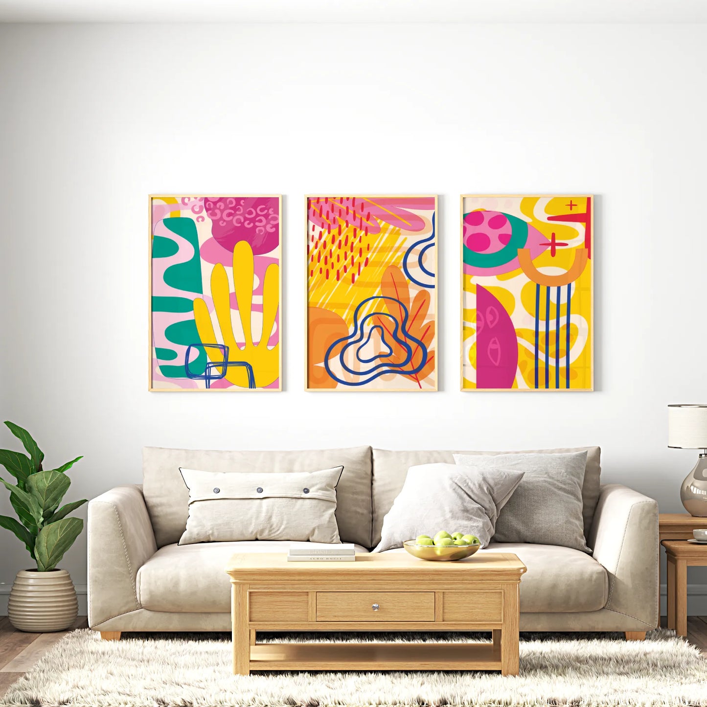 Maximalist Modern Abstarct Shapes II, Set of 3