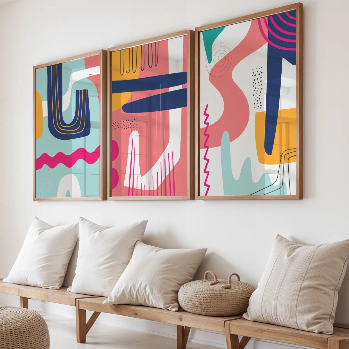 Maximalist Modern Abstarct Shapes I, Set of 3