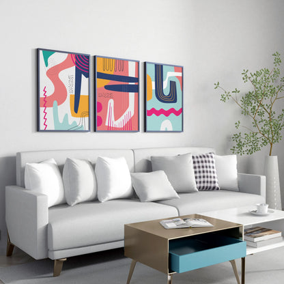 Maximalist Modern Abstarct Shapes I, Set of 3
