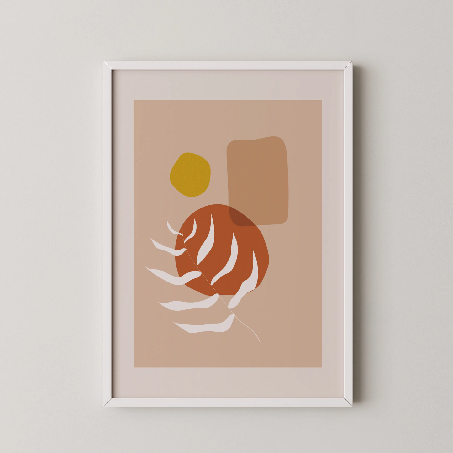 Mid Century Modern, Abstract Boho Leaves II, Wall Painting