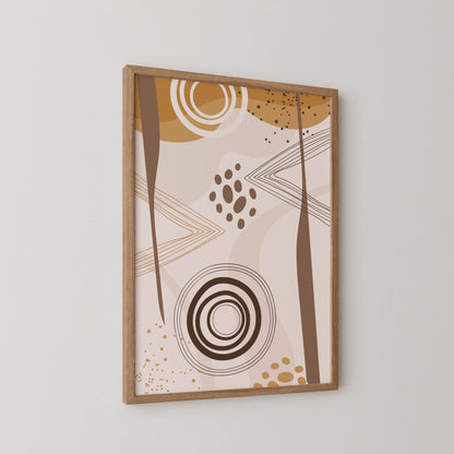 Mid Century Modern, Abstract Boho Leaves, Wall Painting