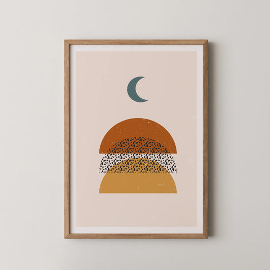 Mid Century Modern, Boho Leaves II, Wall Painting