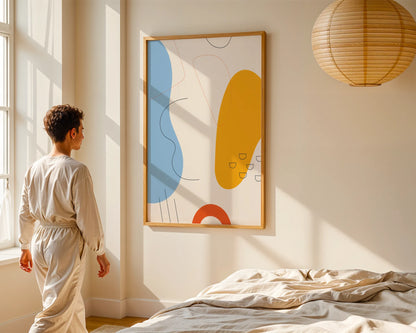 Minimal Artwork, Modern Colorful Abstract, Wall Painting