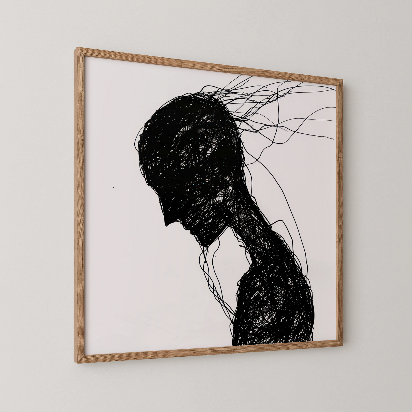 Minimal Boho Feminine, Black & White Mid Century Modern, Boho Art Painting