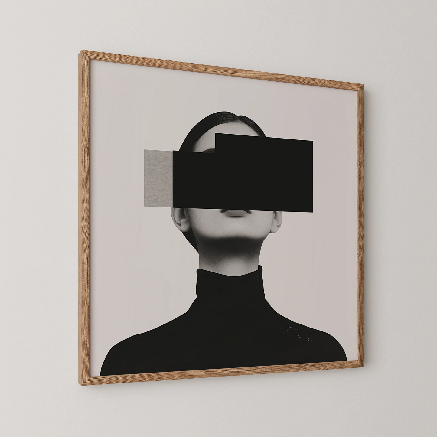 Minimal Feminine I, Black & White Mid Century Modern, Boho Art Painting