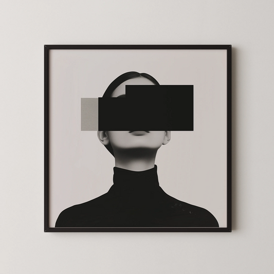 Minimal Feminine I, Black & White Mid Century Modern, Boho Art Painting
