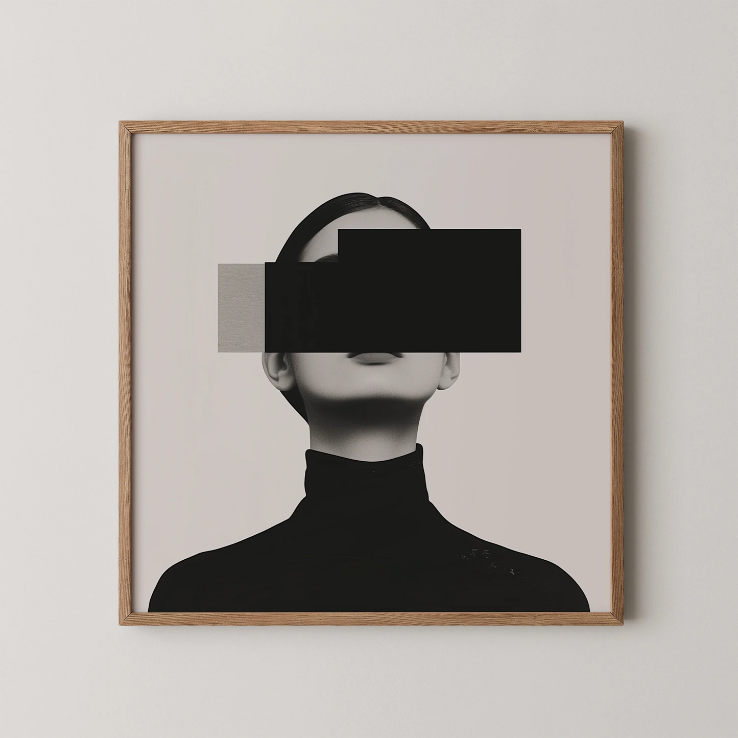 Minimal Feminine I, Black & White Mid Century Modern, Boho Art Painting