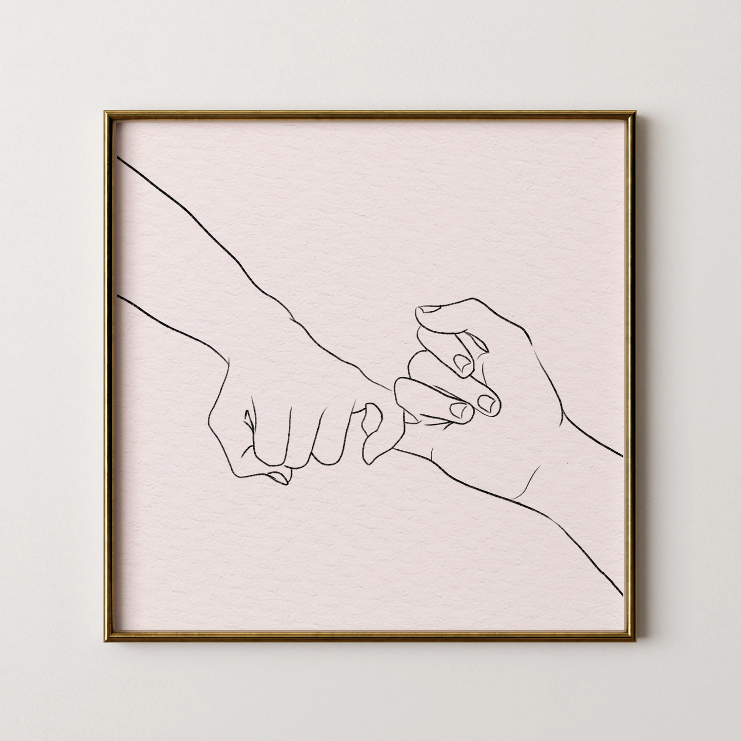 Minimal Line Art Hands, Black & White Mid Century Modern, Boho Art Painting