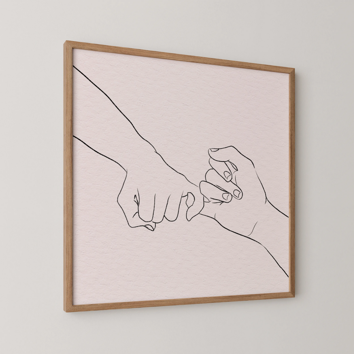 Minimal Line Art Hands, Black & White Mid Century Modern, Boho Art Painting