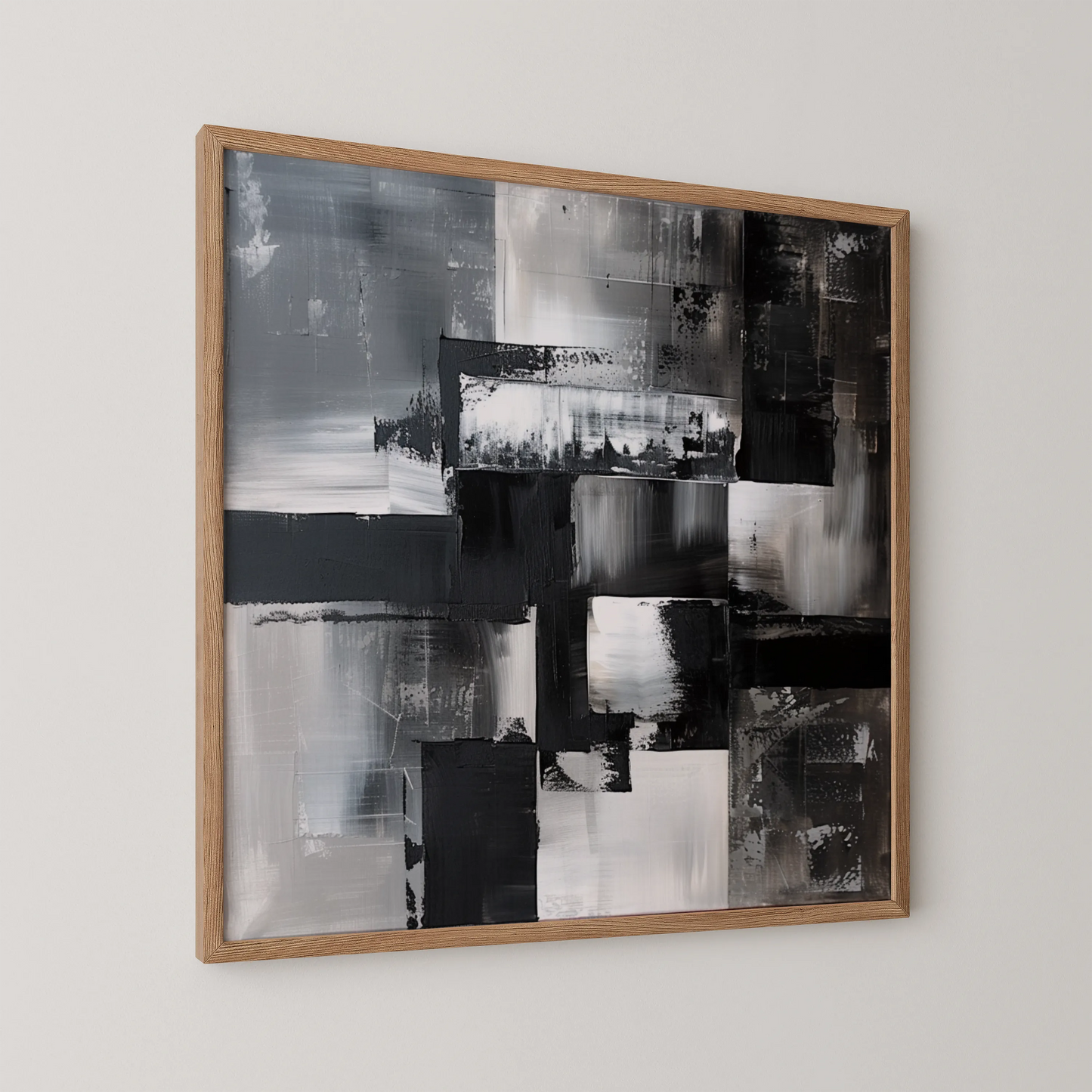Modern Abstract I, Black & White Mid Century Modern, Boho Art Painting