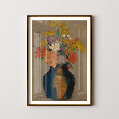 Bouquet of flowers in a vase by Odilon Redon