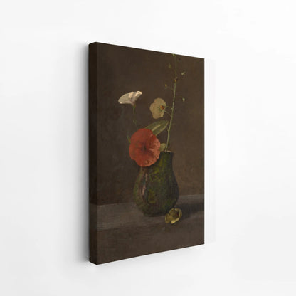 Flower still life in a green jug by Odilon Redon (1866-1868)