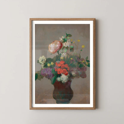 Peony, geranium and lilac by Odilon Redon