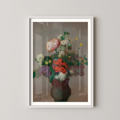 Peony, geranium and lilac by Odilon Redon
