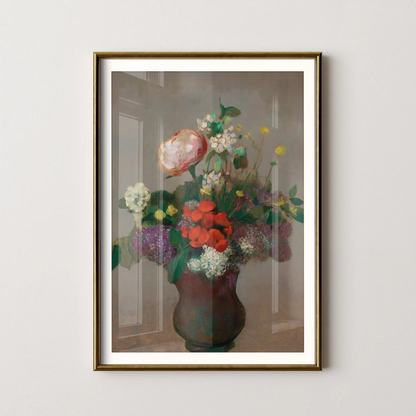 Peony, geranium and lilac by Odilon Redon
