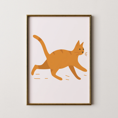 Orange cat - Nursery Prints